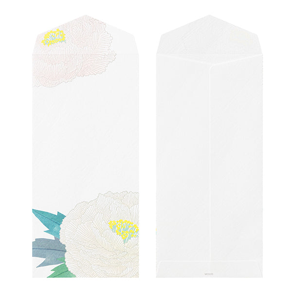 Silk Screened Peony Washi Envelopes