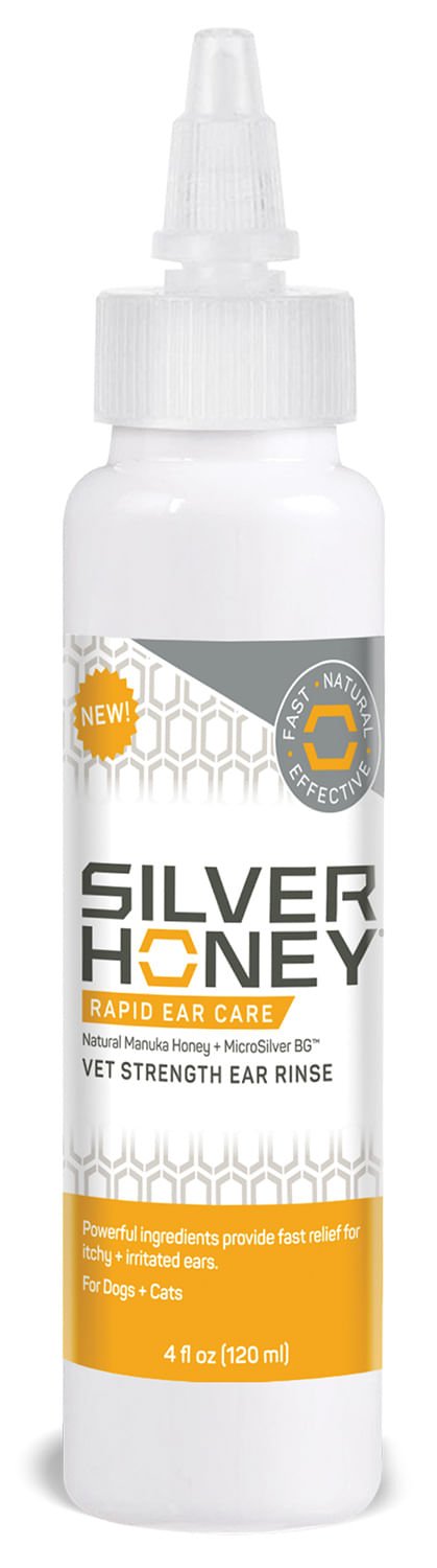 Silver Honey Rapid Ear Care Vet Strength Ear Rinse, 4 fl oz Bottle - Y1VD - 1