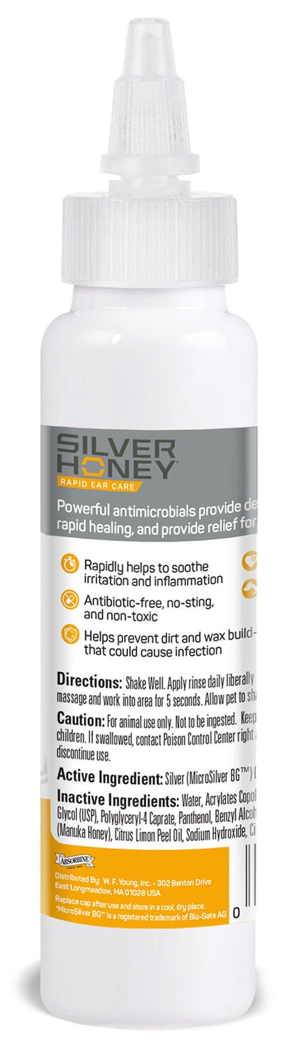 Silver Honey Rapid Ear Care Vet Strength Ear Rinse, 4 fl oz Bottle - Y1VD - 3