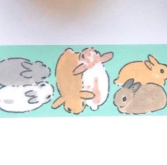Sleeping Rabbits Washi Tape by Shinako Moriyama