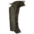 Smooth Leather Chaps with Fringe - JTIAGB - XSmall - Black - 1