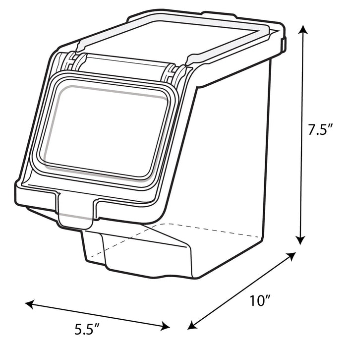 Stackable Pet Treat Bin - BU2M - White Lid / Clear Base - 1 - 4