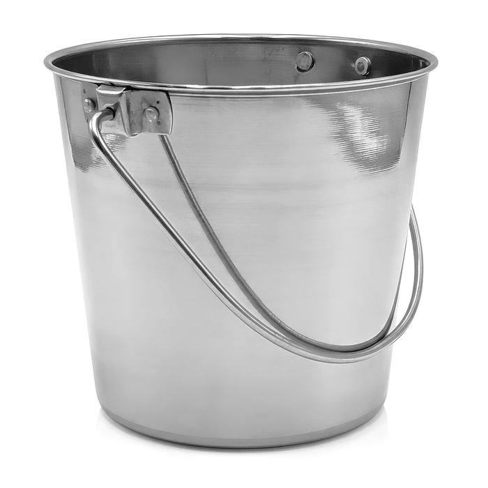 Stainless Steel Pail, Round with Rivets