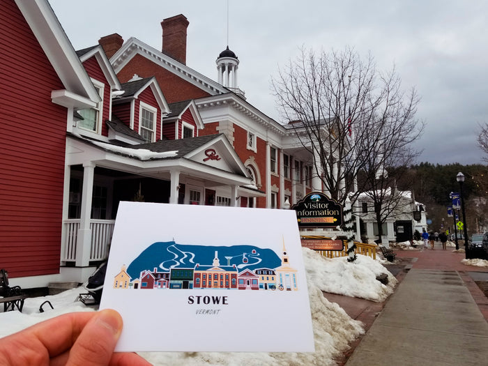 Stowe Vermont Cityscape | Blank Greeting Card Set