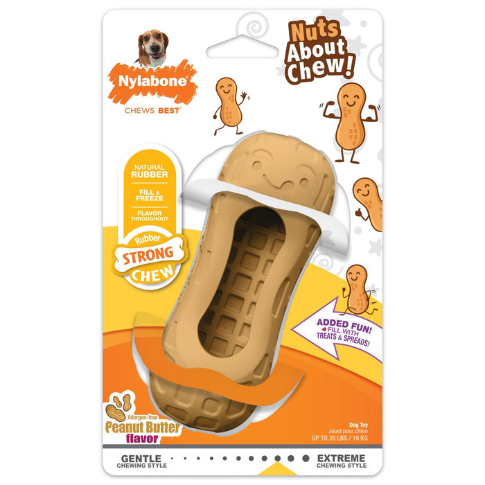 Strong Chew Fillable Peanut Dog Toy, Peanut Butter, Medium/Wolf, Up to 35 lbs. - N9113 - Peanut Butter - Medium/Wolf - 1