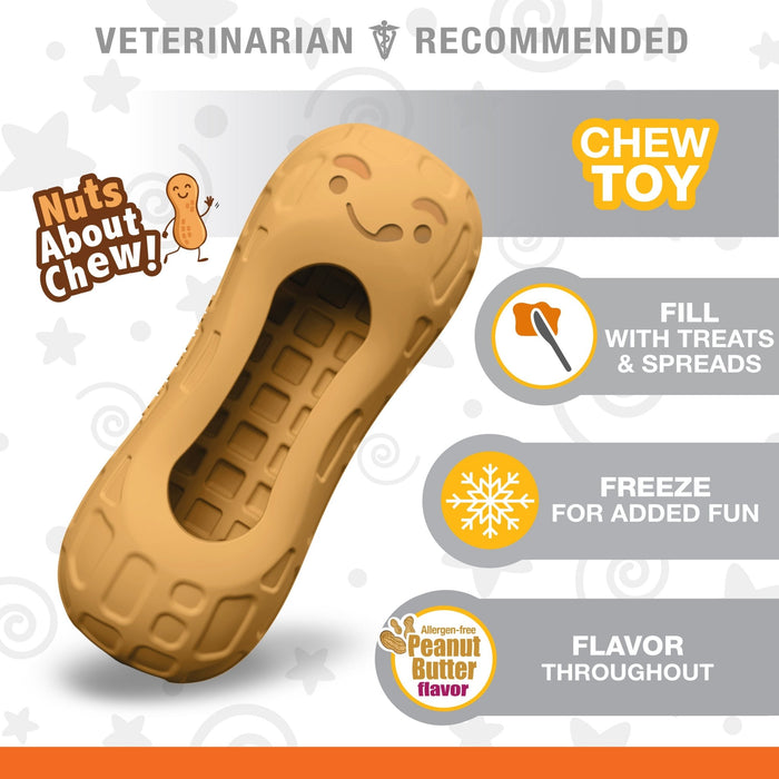 Strong Chew Fillable Peanut Dog Toy, Peanut Butter, Medium/Wolf, Up to 35 lbs. - N9113 - Peanut Butter - Medium/Wolf - 4