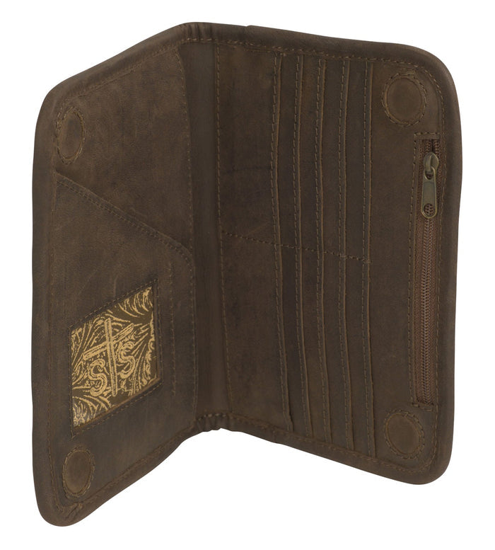STS Crimson Sun Western Leather Magnetic Wallet - CCFC - Red - 3