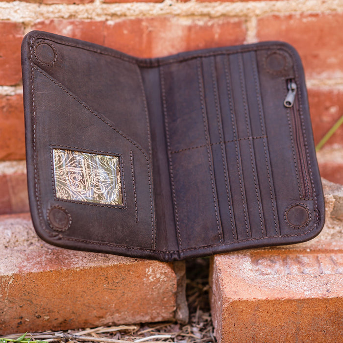 STS Crimson Sun Western Leather Magnetic Wallet - CCFC - Red - 5