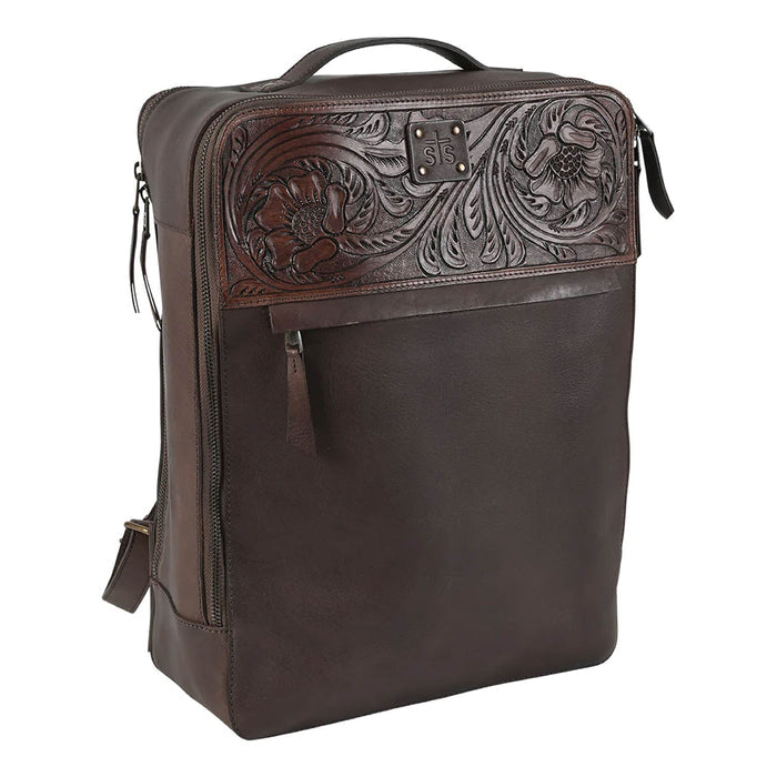 STS Westward Tooled Leather Women's Backpack - CCFL - Brown - 1