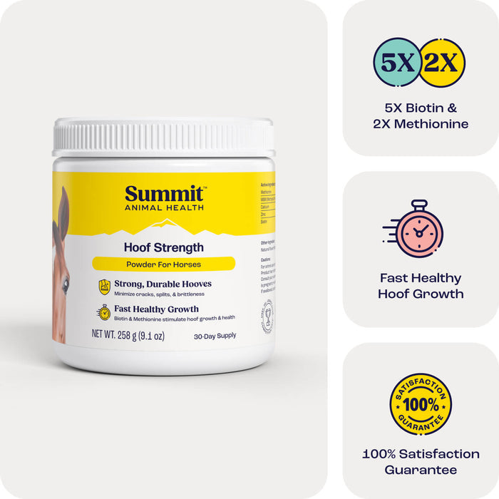Summit Animal Health - Hoof Strength Powder for Horses, 9.1 oz - SAH1 - 9.1 oz - 30 Day Supply - 2