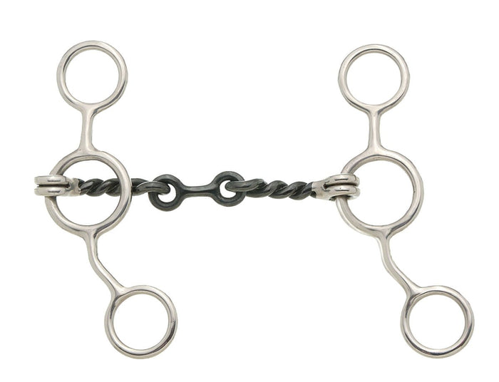 Sweet Iron Dogbone Twisted Wire Gag Snaffle - JTIA3B - 1