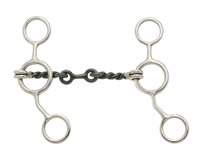 Sweet Iron Dogbone Twisted Wire Gag Snaffle - JTIA3B - 2