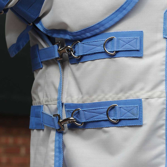 Sweet Itch Shield Combo Neck Horse Fly Sheet, White/Blue - 0V5EC - 66 in - White with Sky Blue Trim - 3