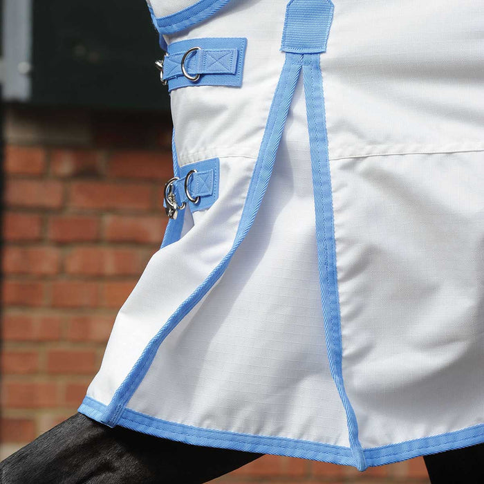 Sweet Itch Shield Combo Neck Horse Fly Sheet, White/Blue - 0V5EC - 66 in - White with Sky Blue Trim - 4