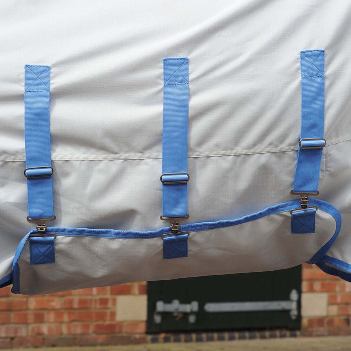 Sweet Itch Shield Combo Neck Horse Fly Sheet, White/Blue - 0V5EC - 66 in - White with Sky Blue Trim - 5