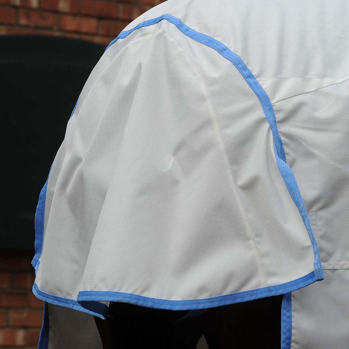 Sweet Itch Shield Combo Neck Horse Fly Sheet, White/Blue - 0V5EC - 66 in - White with Sky Blue Trim - 6