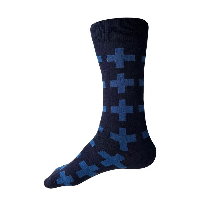 Swiss Socks | Navy + Lake | M/L only