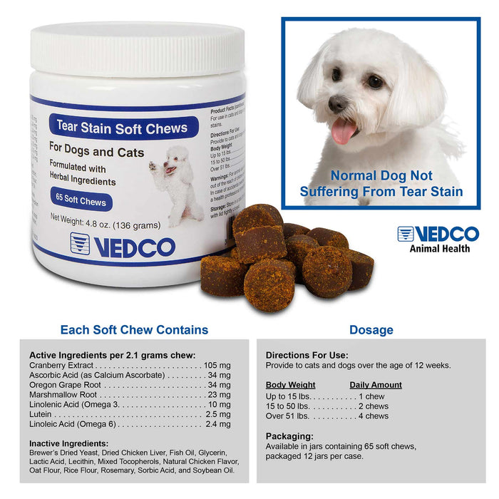 Tear Stain Soft Chews, 65 count - VEDAD - 2