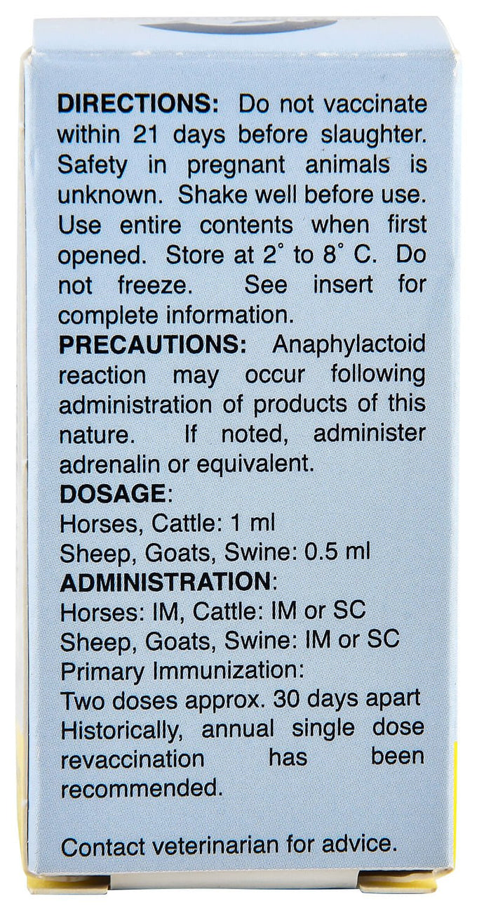 Tetanus Toxoid Concentrate Vaccine for Horses & Livestock - C8T4 - 10 Dose Vial - 3