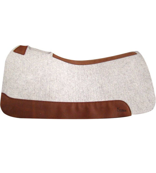 "The Roper" 5 Star Contoured Wool Saddle Pad for Horses - 5VEBP - Natural - 3/4" - 1