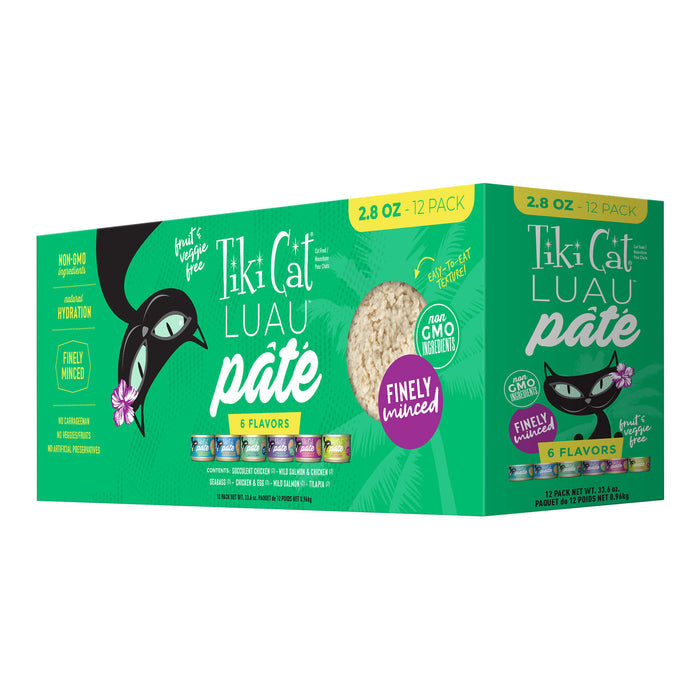 Tiki Cat Luau Pâté Wet Cat Food, Variety Pack - 2PVS - 2.8oz, 12 ct - 1