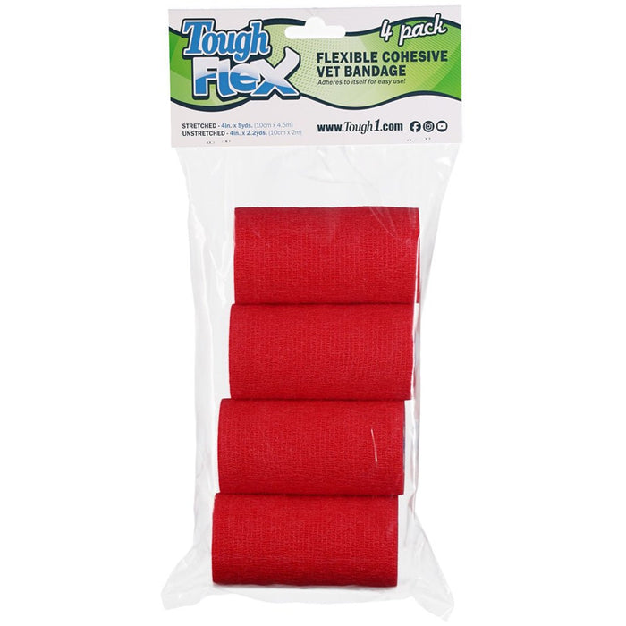 Red / 4"W x 5 Yards / 4 Pack