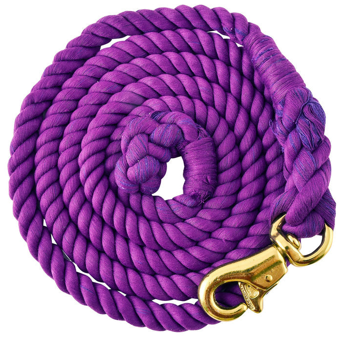 Tough1 Braided Cotton Horse Lead Rope with Trigger Bull Snap, 8.5' - JTIFF - Purple - 1