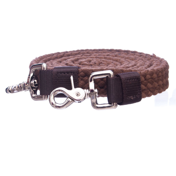 Tough1 Cotton Roping Rein, 7' - JTIBD - Black - 7
