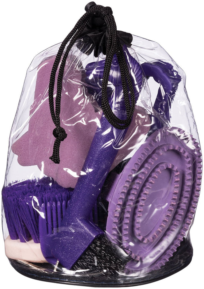 Tough1 Jr. Horse Grooming Kit, 6 Piece - JTIA1O - Purple - 8