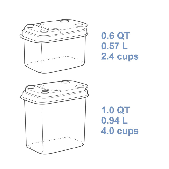Trip & Treat Totes, 2 pk - BU2L - Blue/Black Lid / Clear Base - 2 pk - 6
