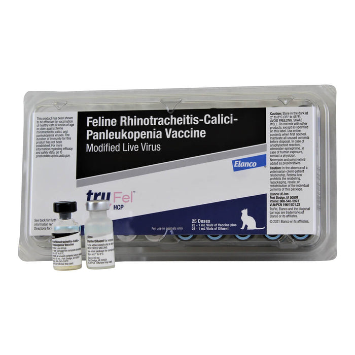 TruFel HCP Injectable Cat Vaccine, 25 x 1 mL Tray - G5VS - 25 x 1 mL tray - 3
