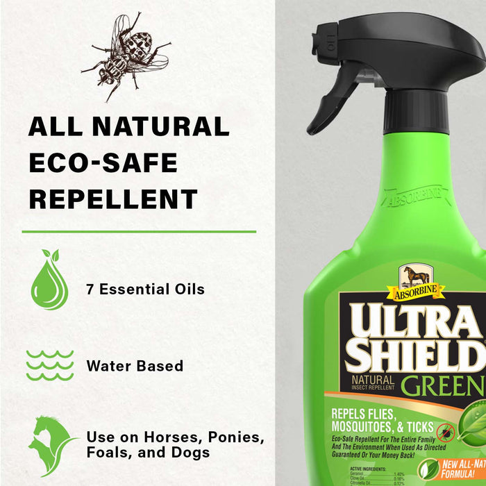 UltraShield Green Natural Fly Repellent - Y1UH - 32 oz - 3