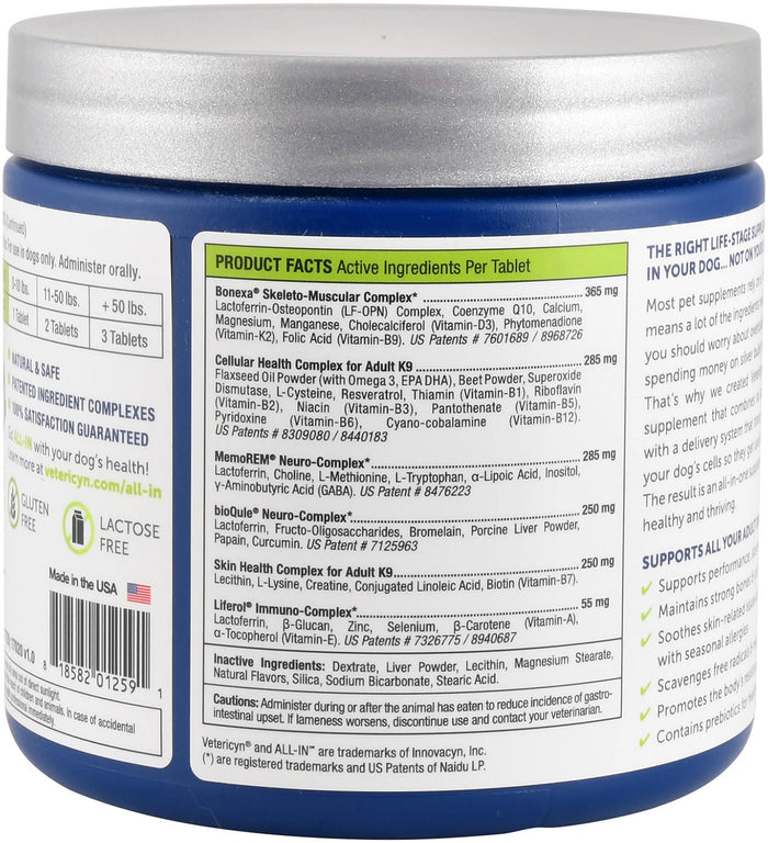 Vetericyn ALL - IN Adult Formula for Dogs, 90 Chewable Tablets - LAN1F - 2