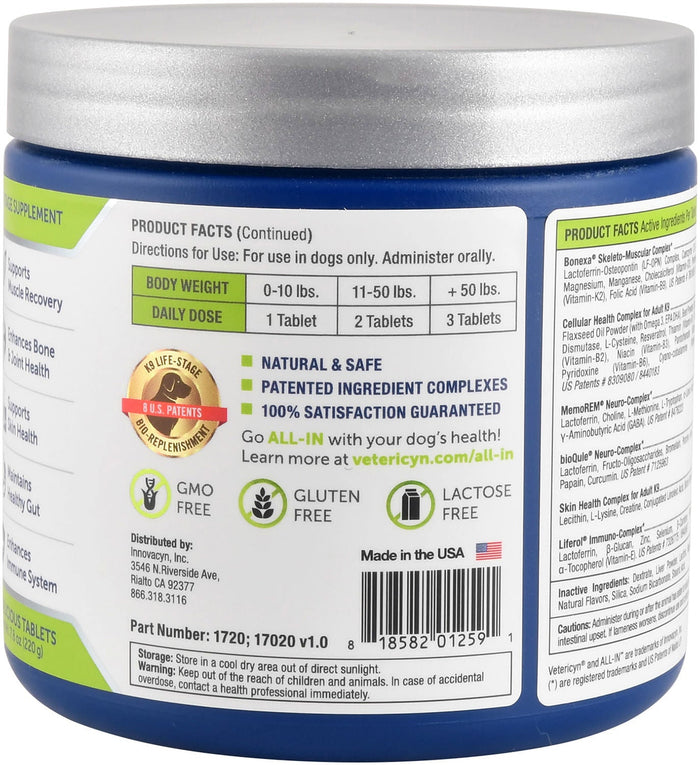 Vetericyn ALL - IN Adult Formula for Dogs, 90 Chewable Tablets - LAN1F - 3
