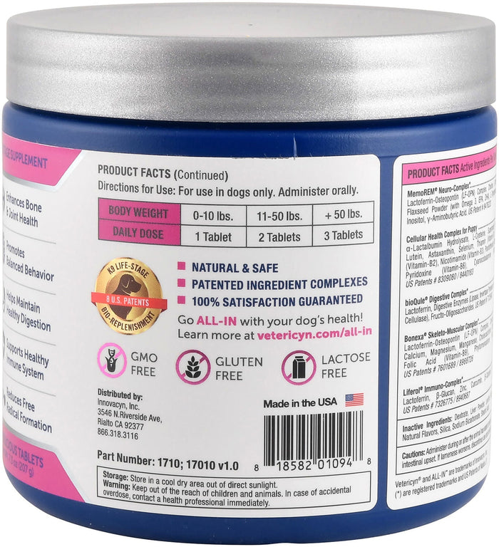 Vetericyn ALL - IN Puppy Formula, 90 Chewable Tablets - LAN1H - 2