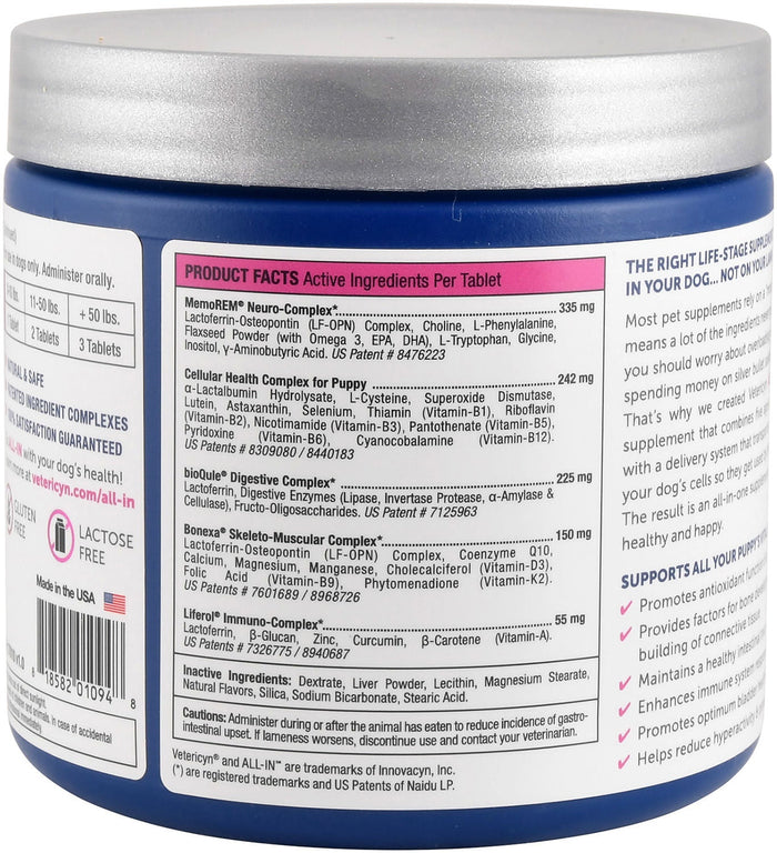 Vetericyn ALL - IN Puppy Formula, 90 Chewable Tablets - LAN1H - 3