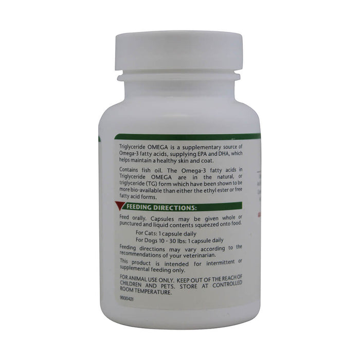 Triglyceride Omega - 3 Fish Oil Capsules for Dogs & Cats – Skin, Coat & Joint Support, 60 ct - 015VET-60S - 60 ct - Small Dogs (Under 30 lbs) & Cats - 3