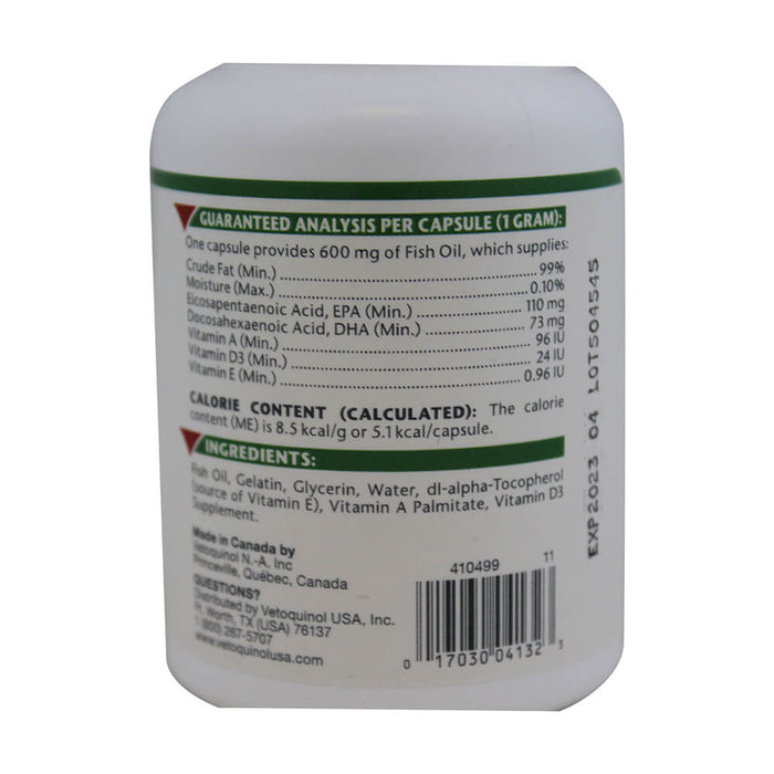 Triglyceride Omega - 3 Fish Oil Capsules for Dogs & Cats – Skin, Coat & Joint Support, 60 ct - 015VET-60S - 60 ct - Small Dogs (Under 30 lbs) & Cats - 4