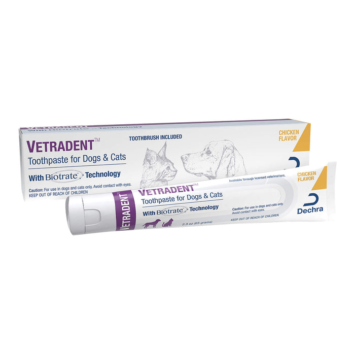 Vetradent Toothpaste with Double - Sided Toothbrush for Dogs & Cats, 2.3 oz - 018DP-53365 - Chicken - 1