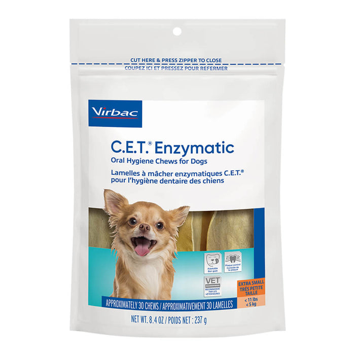 Virbac C.E.T. Enzymatic Oral Chews for Dogs - 018VR-CET02086 - Under 11 lbs - 1 pk - 5