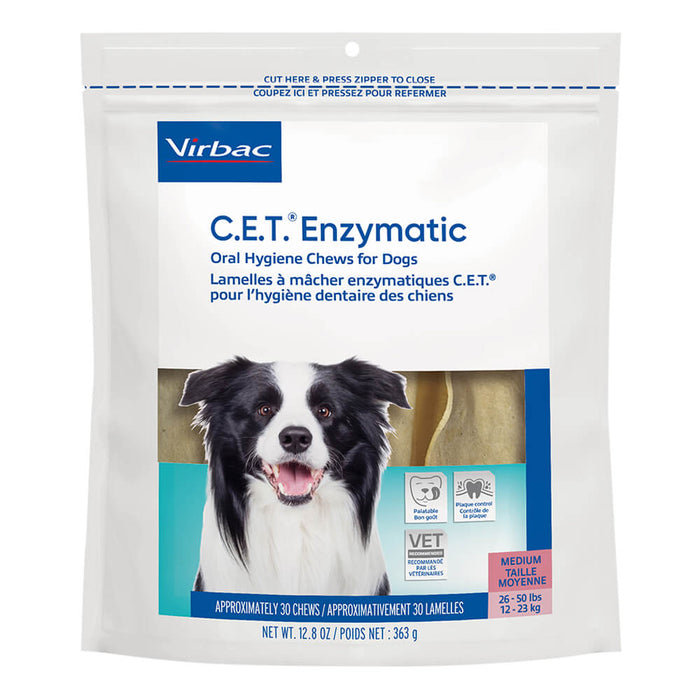Virbac C.E.T. Enzymatic Oral Chews for Dogs - 018VR-CET02088 - 26 - 50 lbs - 1 pk - 7