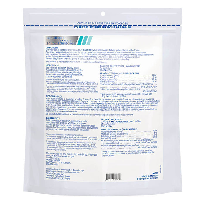 Virbac C.E.T. Enzymatic Oral Chews for Dogs - 018VR-CET02088 - 26 - 50 lbs - 1 pk - 8