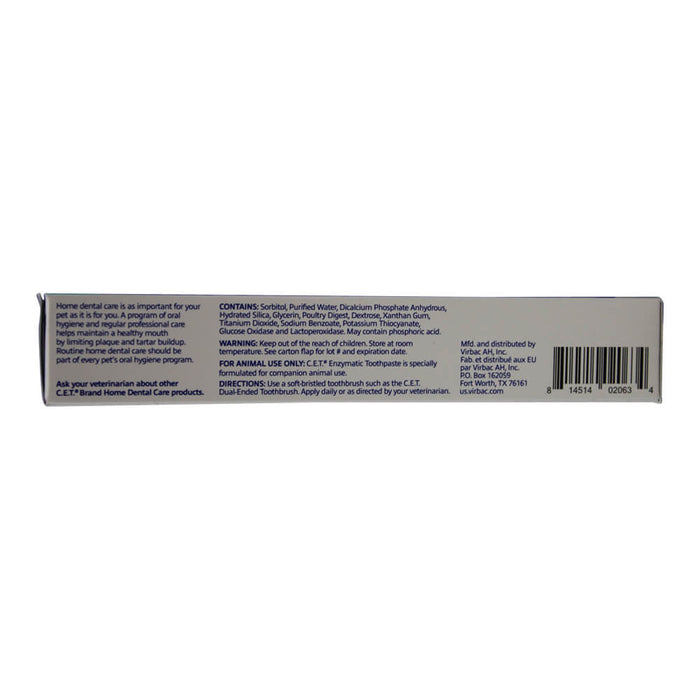 Virbac C.E.T. Enzymatic Pet Toothpaste for Dogs & Cats – Plaque & Tartar Control, 2.5 oz - 018VR-CET101 - Poultry - 2