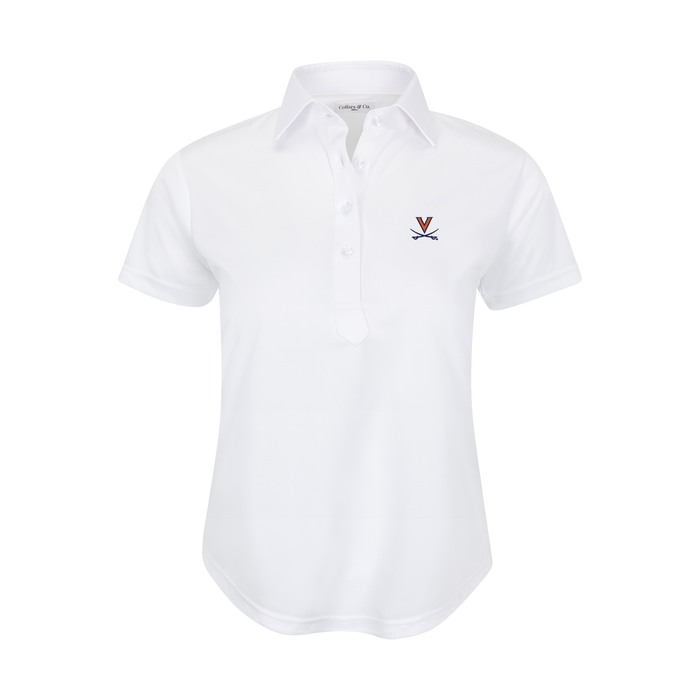 Virginia Women's Cap Sleeve Semi Spread Polo White