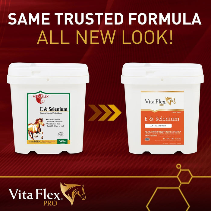 Vita Flex E and Selenium Supplement for Horses, Balanced Essential Antioxidants - FA5X - 4lbs - 3
