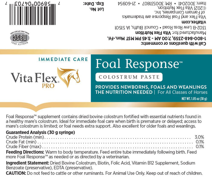 Vita Flex Pro Foal Response Colostrum Supplement Paste for Horses - V6FR - 2