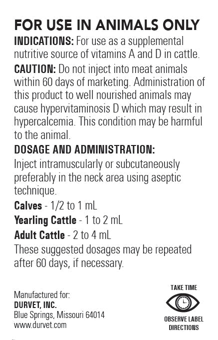 Vitamin AD Injection for Cattle, 250 ml - 7VVY - 250 mL - 2