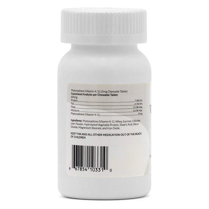 Vitamin K1 Chewable Tablets for Cats & Dogs - VB13 - 25mg - 50 ct - 2