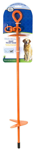 Walk - About Dog Tie Out Stake, Orange, 28" - 39X9 - Orange - 28" - 1