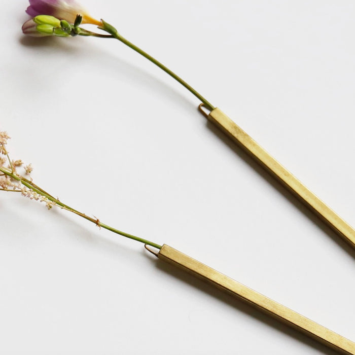 Wall Brass Stick Vase | Large